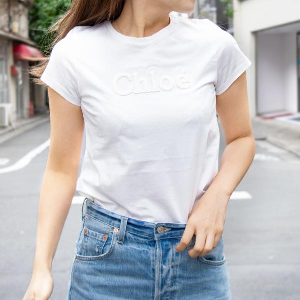 クロエ Tシャツ カットソー ガールズ レディース 14サイズ コットン100% ホワイト C15E...