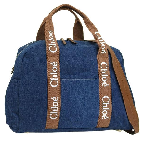 クロエ バッグ レディース トートバッグ ショルダーバッグ マザーズバッグ コットン デニムブルー ...