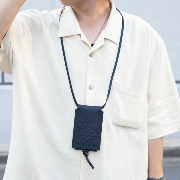 ロエベ カードケース カード入れ メンズ レディース アウトレット アナグラム ミッドナイトブルー ...