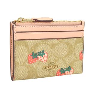 コーチ COACH パスケース カードケース 定期入れ ベージュ ピンクマルチ レディース cb606 アウトレット｜riverall