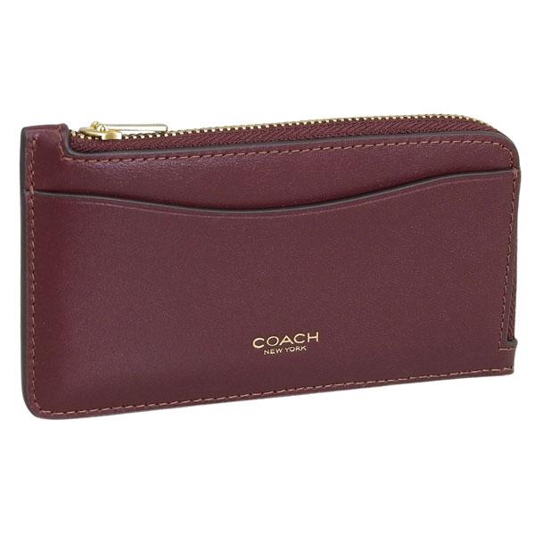 コーチ  レディース カードケース レザー ブラウンマルチ LEATH NY ZIP CARD CA...