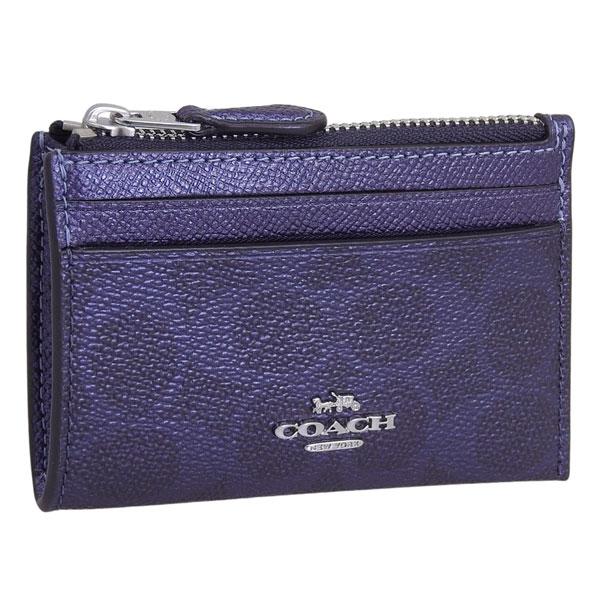 コーチ レディース カードケース コインケース 小銭入れ アウトレット PVC ネイビー MN ID...