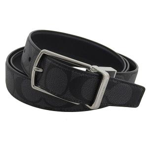 ✨極美品✨ COACH コーチ ベルト ナイロン レザー ブランドロゴ バックル COACH コーチ ベルト メンズ アウトレット レザー ブラック