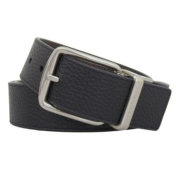 コーチ ベルト メンズ アウトレット レザー ブラック ハーネス バックル カットトゥ サイズ リバ...