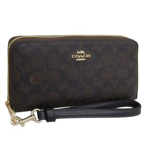 COACH ネイビー 長財布 ハンドストラップ付き COACH コーチ 財布 レディース 2つ折り 折財布 コンパクト