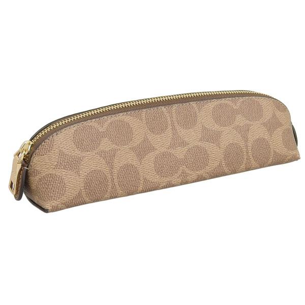 コーチ ペンケース 筆箱 メンズ レディース ブラウン ペンシルケース シグネチャー キャンバス C...