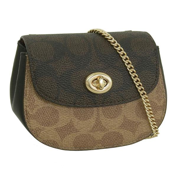 コーチ ミニショルダーポーチ コインケース レディース アウトレット タンウォルナット ターンロック...