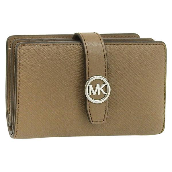 マイケルコース 財布 レディース 2つ折り 折財布 コンパクト アウトレット レザー ブラウン 35...