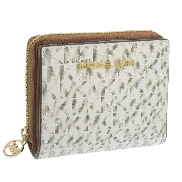 マイケルコース 財布 レディース 2つ折り 折財布 コンパクト アウトレット PVC ホワイト JE...