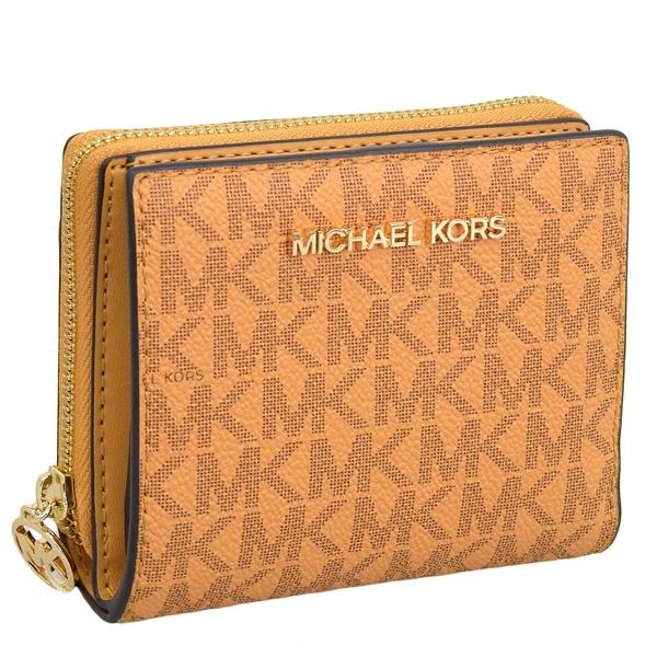 マイケルコース 財布 レディース 二つ折り財布 アウトレット オレンジマルチ ジェットセットトラベル...