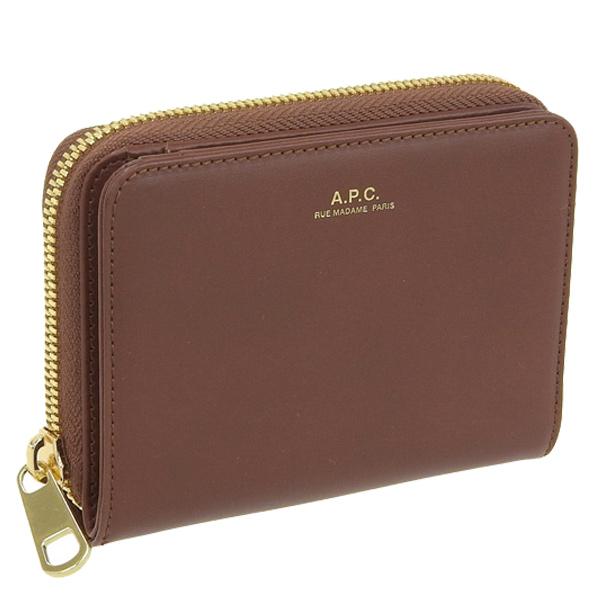 アーペーセー A.P.C. APC 財布 レディース 二つ折り レザー ブラウン f63029