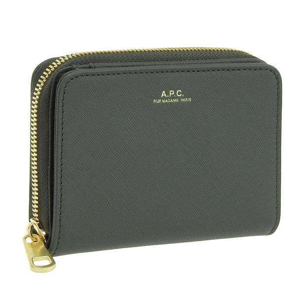 アーペーセー A.P.C. APC 財布 レディース 二つ折り レザー グリーン f63029kaa