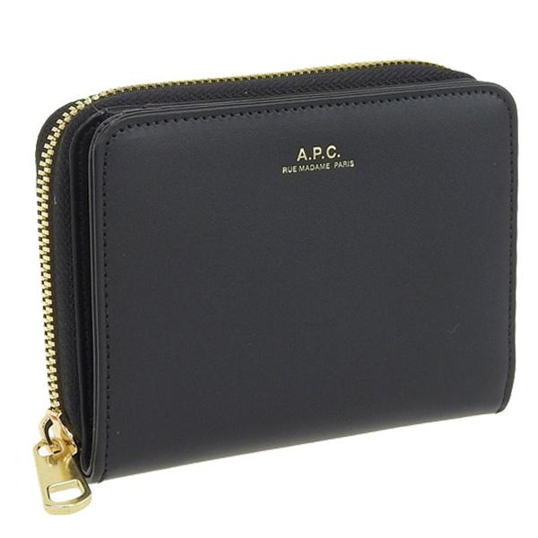 【数量限定セール】アーペーセー A.P.C. APC 財布 レディース 二つ折り レザー ブラック ...
