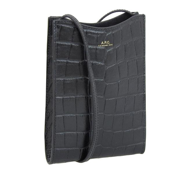 【数量限定セール】アーペーセー APC バッグ ショルダーバッグ ネックポーチ バッグ レザー ブラ...