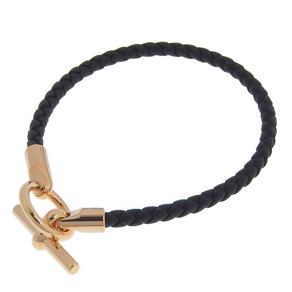 【並行輸入品】エルメス アクセサリー レディース ブレスレット レザー ゴールド ブラック H071...