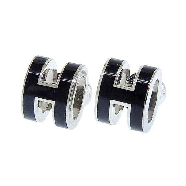 【並行輸入品】【数量限定セール】エルメス アクセサリー レディース ピアス シルバー×ブラック H6...