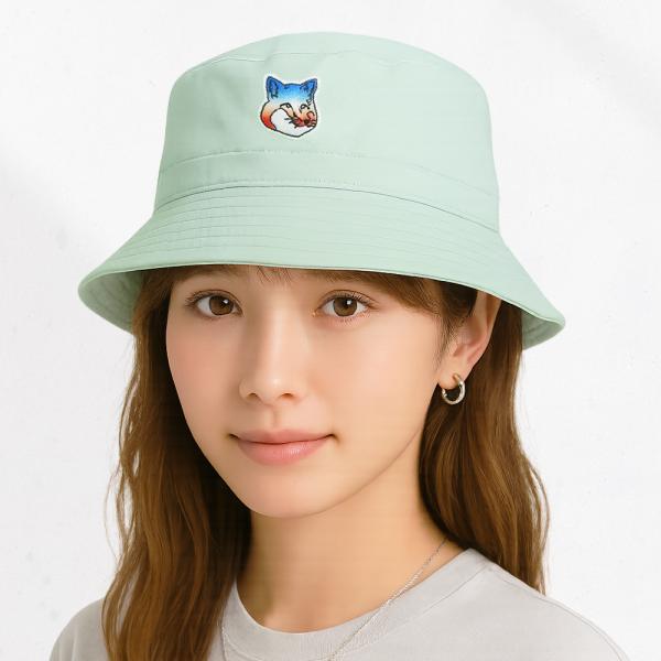 メゾンキツネ 帽子 メンズ レディース バケットハット グリーン IU06172WC0012P322...