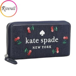 ケイトスペード KATE SPADE ELLA CHERRY EMBROIDERED DENIM 長財布 財布 デニム ブルーマルチ レディース k6151 アウトレット｜riverall