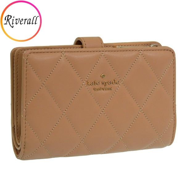 ケイトスペード 財布 レディース 2つ折り 折財布 アウトレット ベージュ キャリー ミディアム コ...