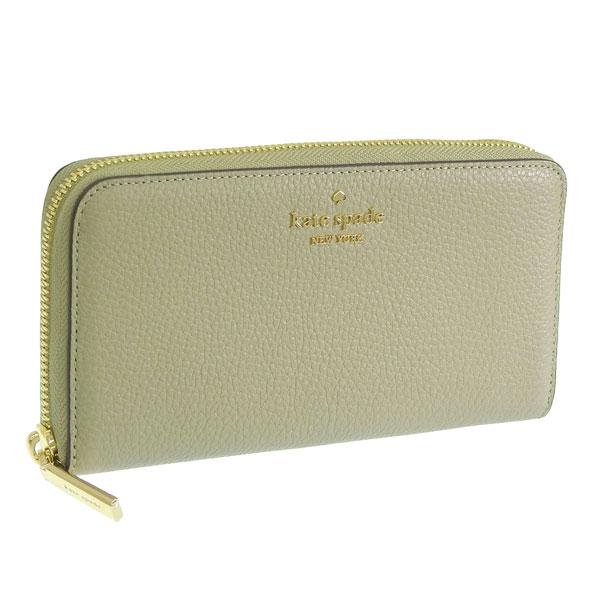 ケイトスペード 財布 レディース 長財布 アウトレット レザー グリーン wallets pebbl...