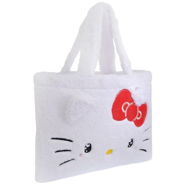 サンリオ キティ バッグ レディース トートバッグ フェイクファー ホワイト KTダイカットファート...
