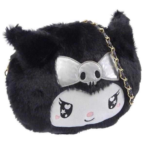 サンリオ クロミ バッグ レディース ショルダーバッグ フェイクファー ブラック KUダイカットファ...