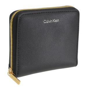 カルバンクライン 財布 レディース 2つ折り 折財布 コンパクト ブラック FOIL LOGO SQUARE ZIP AROUND LV04F1120G BKCN CALVIN KLEIN