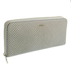 【美品】FURLA フルラ　長財布　ラウンドファスナー　ジップアラウンド　グレー FURLA フルラ 財布 レディース ラウンドファスナー長財布