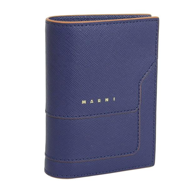 マルニ 財布 レディース 二つ折り 折財布 ネイビー ミディアムウォレット PFMOQ14U07-Z...
