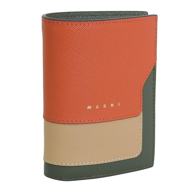 マルニ 財布 レディース 二つ折り 折財布 メンズ マルチカラー ミディアムウォレット PFMOQ1...