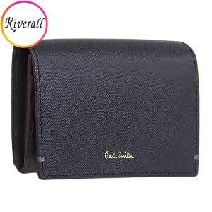 ポールスミス 名刺入れ メンズ カードケース アウトレット レザー ブラック PAUL SMITH｜riverall