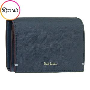 ポールスミス 名刺入れ メンズ カードケース アウトレット レザー ネイビー PAUL SMITH｜riverall