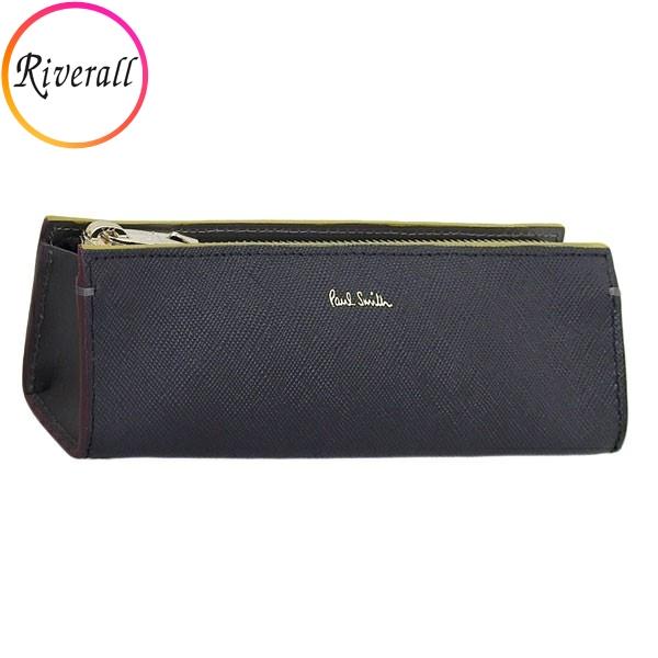 ポールスミス ペンケース 筆箱 メンズ レディース アウトレット レザー マルチストライプ ブラック...