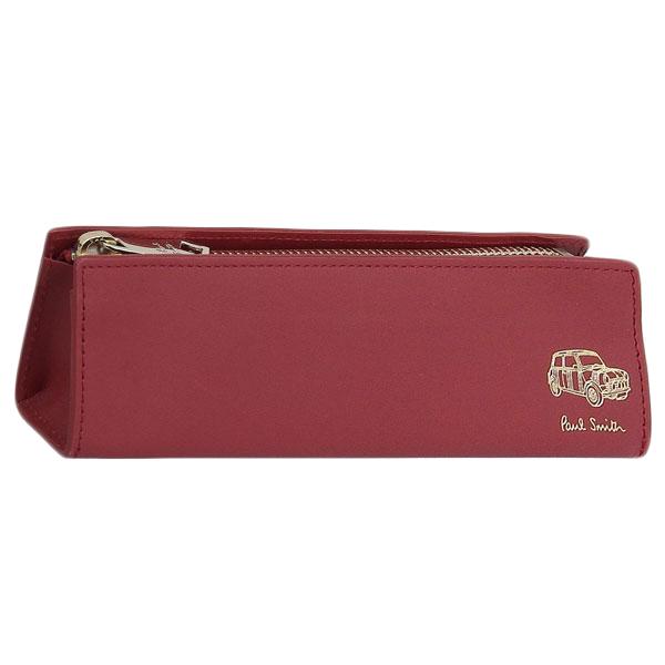 ポールスミス 小物 メンズ レディース ペンケース 筆箱 アウトレット レザー レッド ミニエンボス...