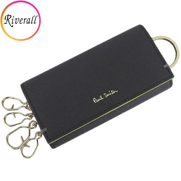 ポールスミス キーケース 4連 メンズ アウトレット レザー ブラック PAUL SMITH