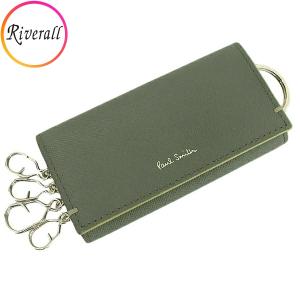 ポールスミス キーケース 4連 メンズ アウトレット レザー グレー PAUL SMITH｜riverall