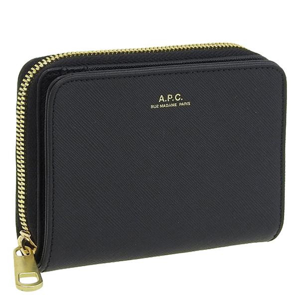 【数量限定セール】アーペーセー A.P.C. APC 財布 レディース 二つ折り レザー ブラック ...