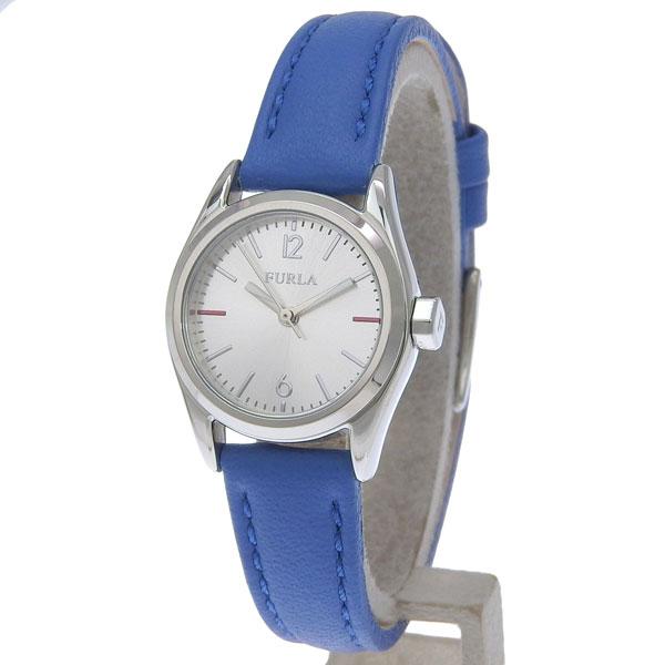 フルラ 腕時計 レディース SSレザー ブルー EVA 25mm 3H SILVER DIAL R4...