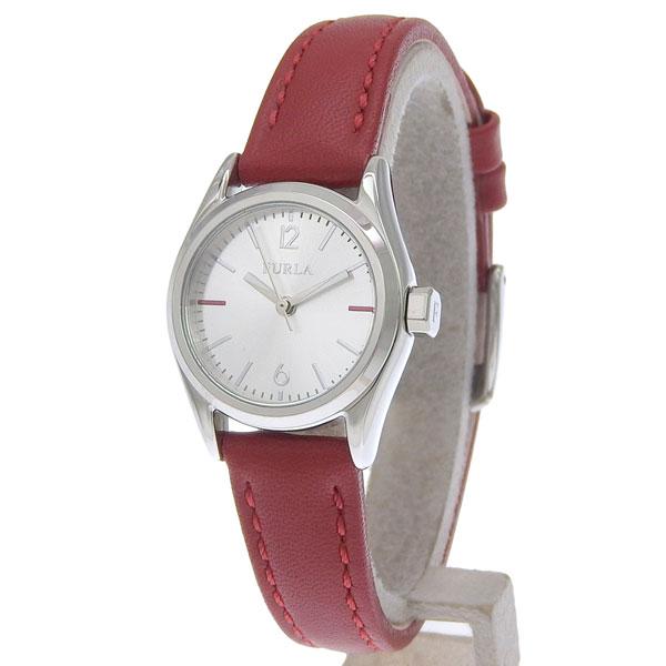 フルラ 腕時計 レディース SSレザー レッド EVA 25mm 3H SILVER DIAL R4...