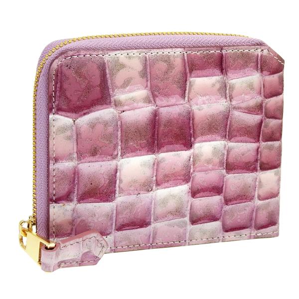 財布 レディース 二つ折り ミニ財布 本革 日本製 コンパクト ステンドグラス 一粒万倍日 アメジス...