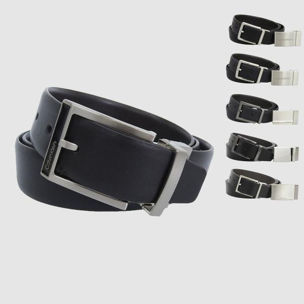 カルバンクライン ベルト メンズ リバーシブル ビジネス カジュアル 44 110 レザー ブラック...