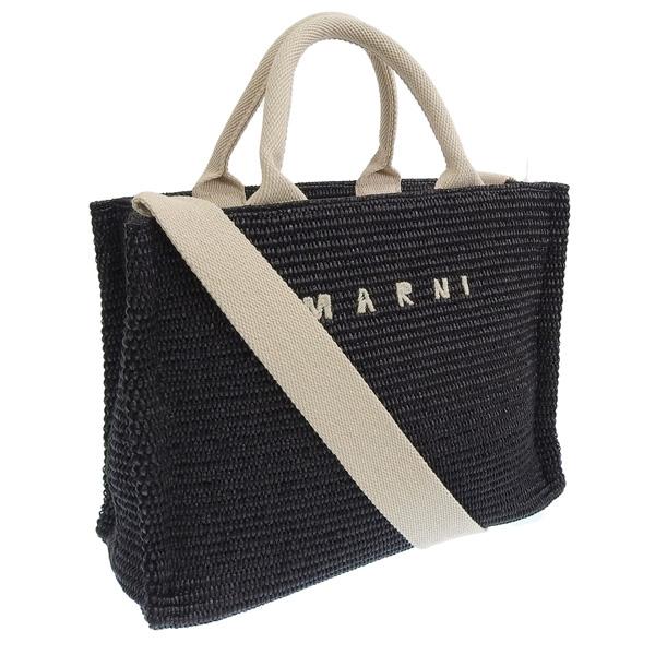 マルニ トートバッグ ショルダーバッグ レディース 2WAY コットン ナイロン ブラック SHMP...
