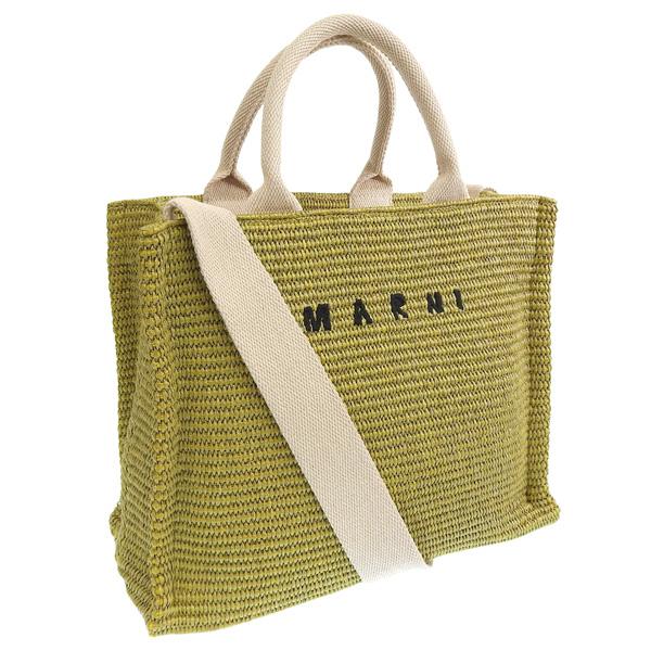 マルニ トートバッグ ショルダーバッグ レディース 2WAY コットン ナイロン ピスタチオ グリー...