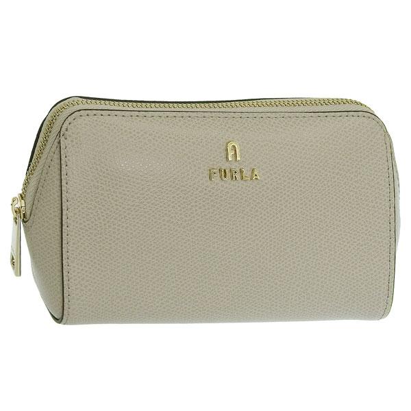 フルラ コスメポーチ 化粧ポーチ レディース レザー ベージュ カメリア FURLA CAMELIA...