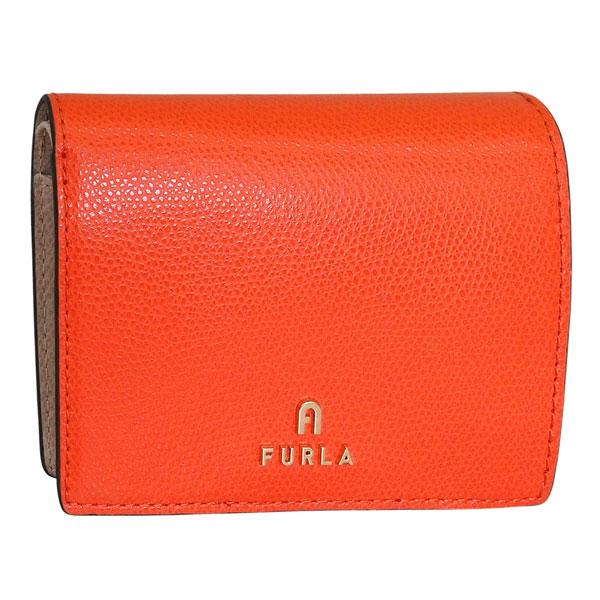 フルラ 財布 レディース 2つ折り 折財布 コンパクト アウトレット レザー オレンジ カメリア F...