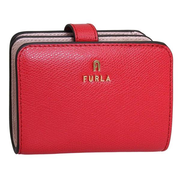 フルラ 財布 レディース 2つ折り 折財布 コンパクト レザー レッド カメリア FURLA CAM...