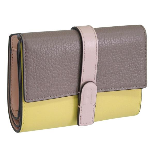 フルラ 財布 レディース 2つ折り 折財布 コンパクト アウトレット レザー ブラウンマルチ グラツ...