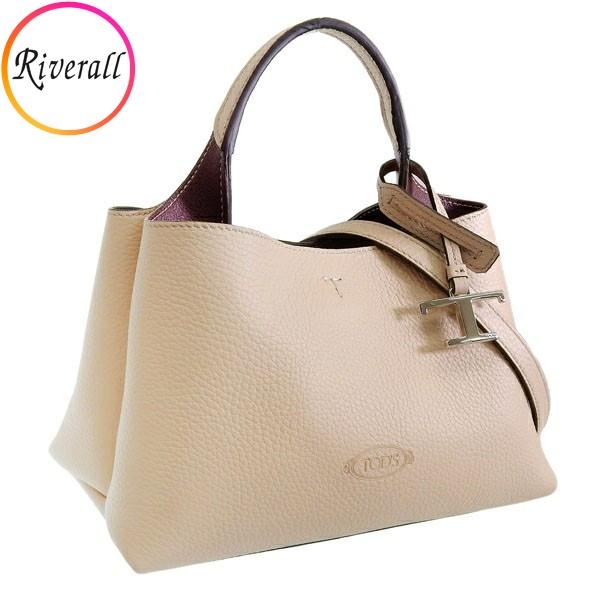 トッズ バッグ レディース ハンドバッグ 2WAY ショルダーバッグ レザー ベージュ Tタイムレス...