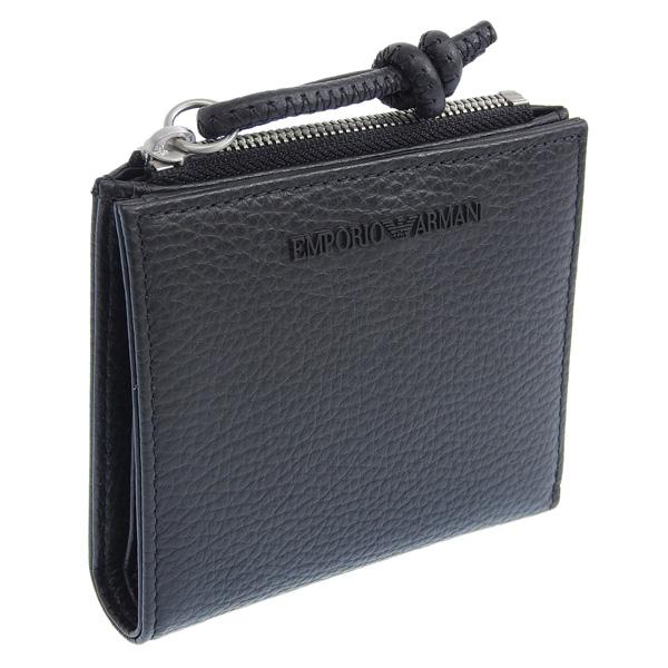 エンポリオアルマーニ 財布 メンズ 二つ折り財布 レザー ブラック Y4R262Y068E80001...