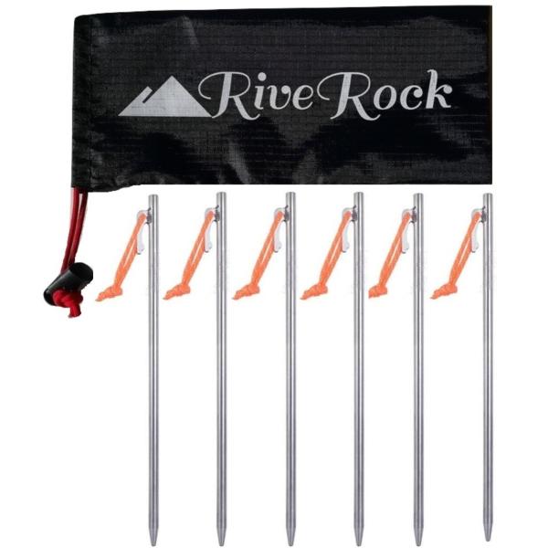 チタンペグ　20cm　6本セット　軽量　チタン製　ソリッド　ペグ　RiveRock(リバロック)